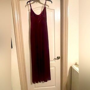Long strapless velvet dress